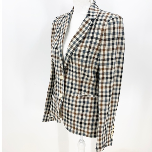 Mario Matteo Linen Check Blazer Sz M - Picture 4 of 15